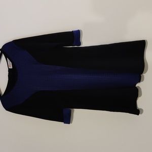 Poppy & Bloom Black and Blue Long Sleeved Dress With Long Sleeves 14w